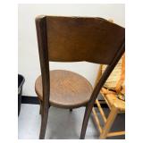 Vintage Wooden Dining Chair with Curved Backrest