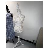 Decorative Dress Form Mannequin with White Floral Pattern