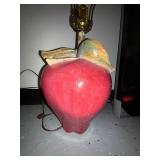 Apple Shaped Table Lamp with Leaf Finial, 27 Inches Tall