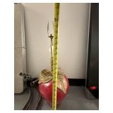 Apple Shaped Table Lamp with Leaf Finial, 27 Inches Tall