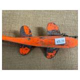 Vintage Wooden Spearing Fish Decoy with Metal Fins and Weight