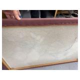 Framed Textile Wall Art with Vase and Floral Embroidery 36x24 Inches