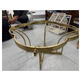 Quatrefoil Gold Metal Coffee Table Base, 30 Inch Diameter