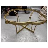 Quatrefoil Gold Metal Coffee Table Base, 30 Inch Diameter