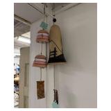 Set of 3 Decorative Clay Wind Chimes Southwest and Nature Motifs