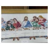 Framed Last Supper Cross Stitch Artwork by Dorothy E. Lehmann 1996