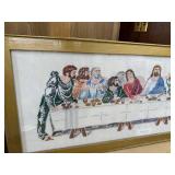 Framed Last Supper Cross Stitch Artwork by Dorothy E. Lehmann 1996