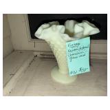 Vintage Fenton Hobnail Uranium Glass Vase