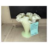 Vintage Fenton Hobnail Uranium Glass Vase