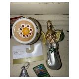 Set of 6 Holiday Glass Christmas Ornaments with Butterfly, Angel, Peacock, and More