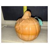 Vintage Longaberger Pumpkin Glass Candy Dish with Lid