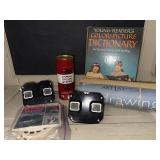 Vintage View-Master Lot with Reels, Artist Drawing Paper, Fortune Sticks, and Books