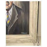 Framed Portrait Painting of Man Signed by T. Mitchell
