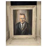 Framed Portrait Painting of Man Signed by T. Mitchell