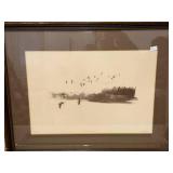 Framed Limited Edition Print Goose Blind Signed by Artist