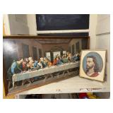 Framed Paint by Number Art: The Last Supper and Jesus Portrait