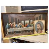 Framed Paint by Number Art: The Last Supper and Jesus Portrait