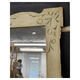 Vintage Hand-Painted Wall Mirror with Decorative Frame, 24x20 Inches