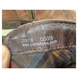 Born Brown Leather Ankle Boots with Buckle Straps Women