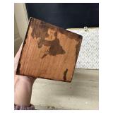 Group of 3 Decor and Craft Items: Woven Hanging Lamp, Wood Sculpture, Knitting Needle Set