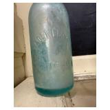 Collection of 8 Vintage Glass Bottles Including Ginger Ale and Apothecary