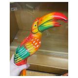 Hand Painted Parrot Wall Decor and Fabric Hot Air Balloon Decoration Set