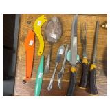 Kitchenware Collection with Vintage Carving Set, Bear Plates, Utensils and Bowls