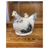 Assorted Vintage Ceramic Kitchenware Including Hen Cookie Jar and Covered Dishes