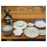 Assorted Vintage and Handcrafted Decorative Tableware Including Vases and Bowls