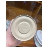 Collection of Vintage Kitchenware Including Federal Glass Mugs, Italian Trivet, Shenango Cup and Saucer, and Blue Thermos