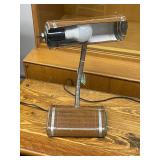 Vintage Art Deco Gooseneck Desk Lamp with Wood and Metal Accents