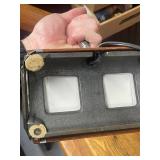 Vintage Art Deco Gooseneck Desk Lamp with Wood and Metal Accents