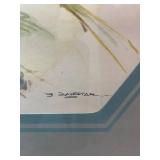 Set of 3 Framed Wall Art Pieces Featuring Parrots and Butterflies