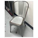 Industrial Metal Chair with Distressed Finish