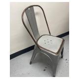 Industrial Metal Chair with Distressed Finish