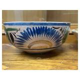 Collection of 7 Mexican Hand-Painted Pottery Bowls, Plates, and Pitcher