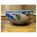 Collection of 7 Mexican Hand-Painted Pottery Bowls, Plates, and Pitcher