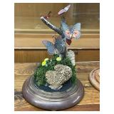 Decorative Cloche Set with Butterflies, Moss, and Fungi