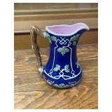 Set of 3 Decorative Ceramic Teapots and Pitcher with Floral Motifs