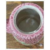 Set of 3 Decorative Ceramic Teapots and Pitcher with Floral Motifs