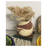 Collection of Mexican Pottery Plates, Bowls, Vase, and Decorative Wall Art