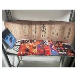 Collection of Vintage Rock Concert Posters, Patent Art Prints, and Framed Painting