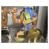 Collection of Decorative Camel and Elephant Figurines - Mixed Materials