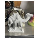 Collection of Decorative Camel and Elephant Figurines - Mixed Materials