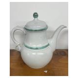 Assorted Vintage Pottery Collection Including Goebel Teapot, Hand-Painted Pitcher, and Vases
