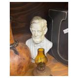 Collection of Vintage Decor Items Including Bust, Bottles, Iron Trivets and Lanterns