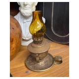 Collection of Vintage Decor Items Including Bust, Bottles, Iron Trivets and Lanterns