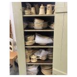 Large Collection of Vintage Pfaltzgraff Stoneware Dishes and Serveware with Brown Floral Designs