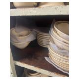 Large Collection of Vintage Pfaltzgraff Stoneware Dishes and Serveware with Brown Floral Designs