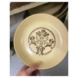 Large Collection of Vintage Pfaltzgraff Stoneware Dishes and Serveware with Brown Floral Designs